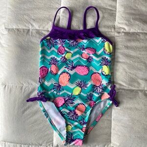 Breaking Waves Pineapple Print Swim Suit, Size 4T